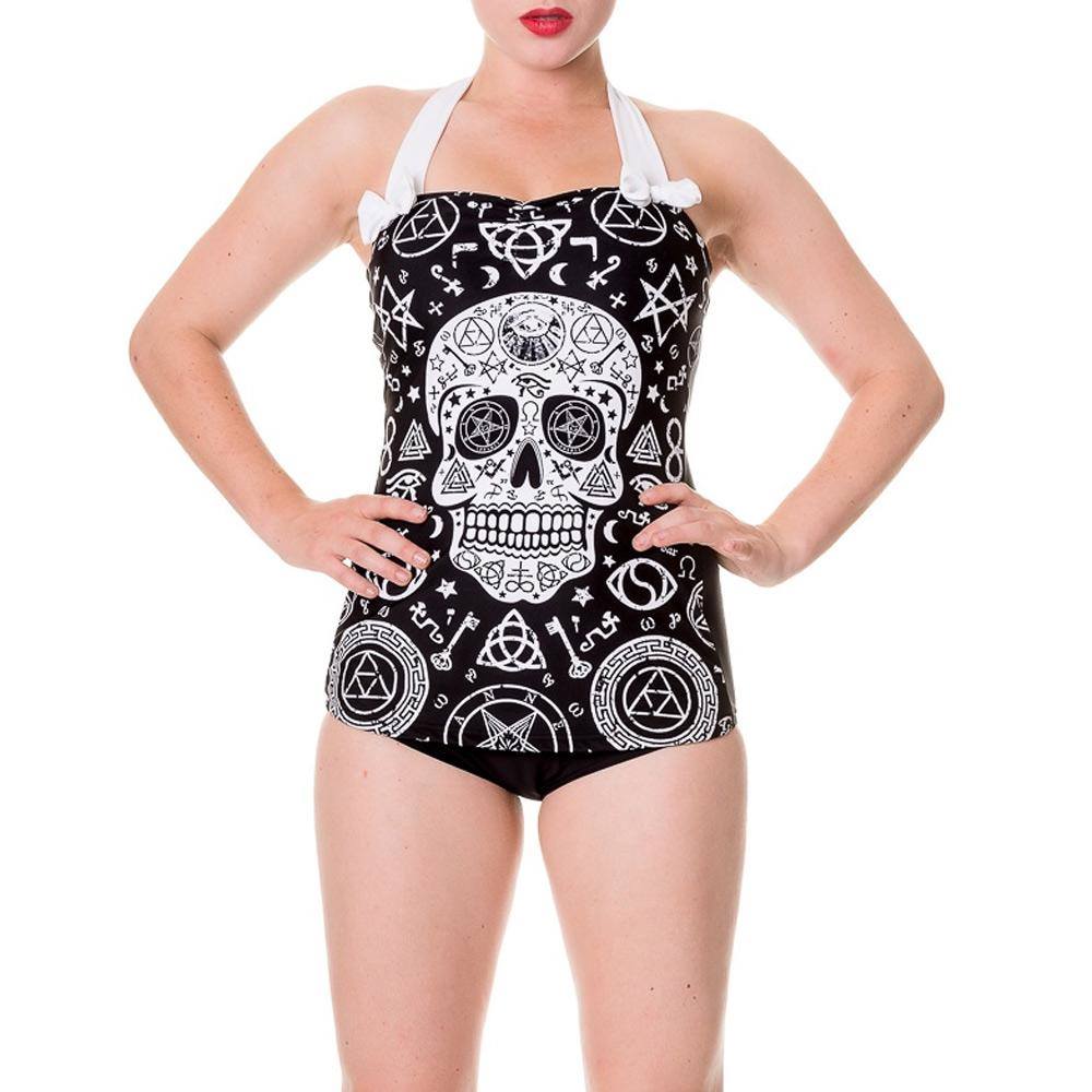 Banned - Sugar skull Badpak - Zwart Product image